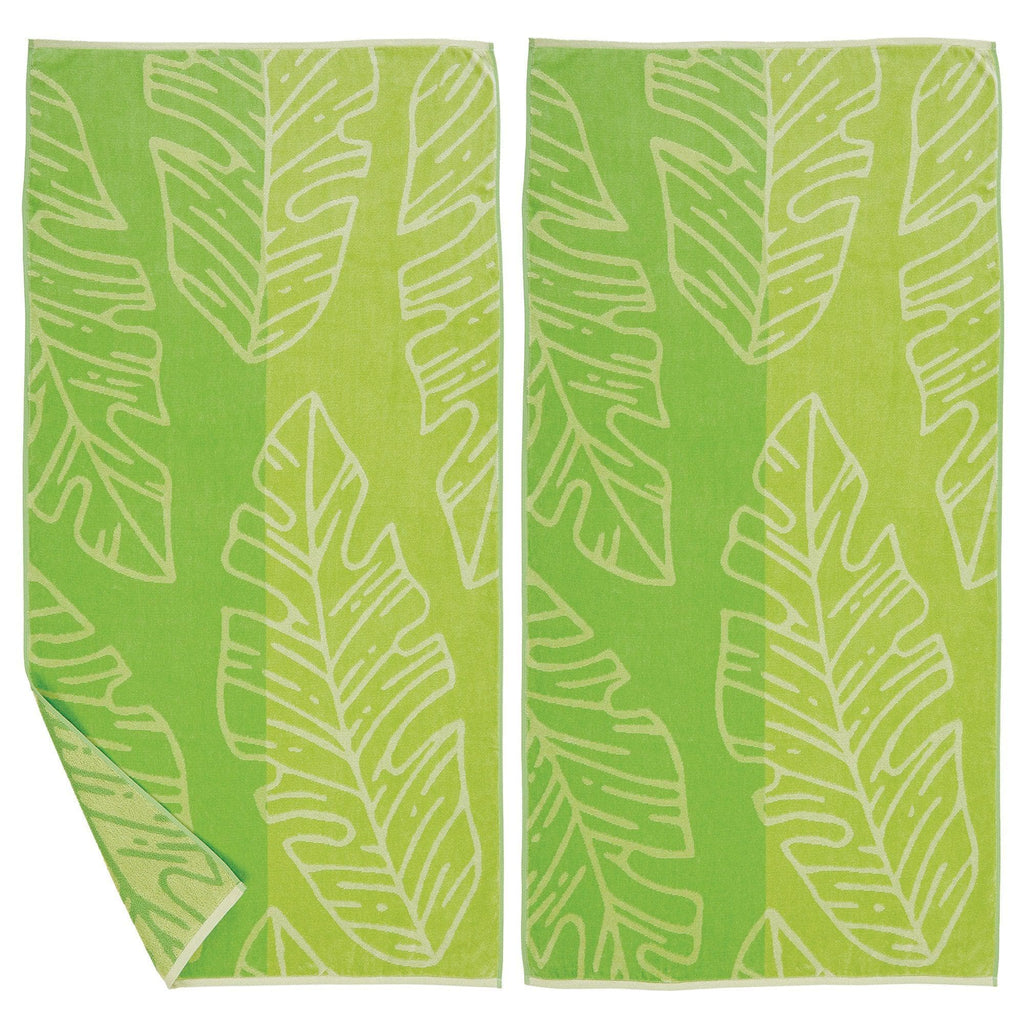Great Bay Home 2 Pack - 30" x 60" / Tropical Palm 2 Pack Vibrant Printed Beach Towels | Boca Collection by Great Bay Home 2 Pack Vibrant Printed Beach Towels | Boca Collection by Great Bay Home