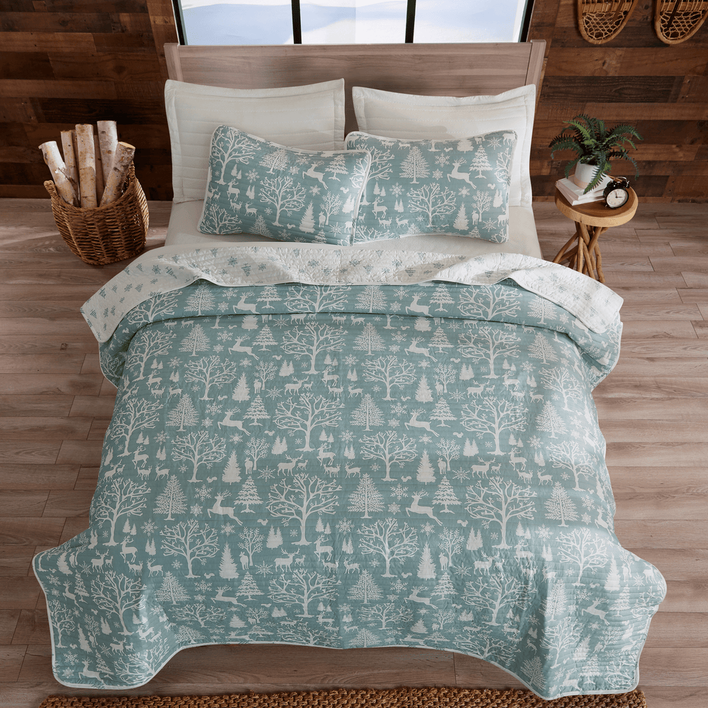 Great Bay Home 3 Piece Lodge Woods Quilt - Winter Solstice Collection 3 Piece Lodge Woods Quilt Set | Winter Solstice Collection by Great Bay Home