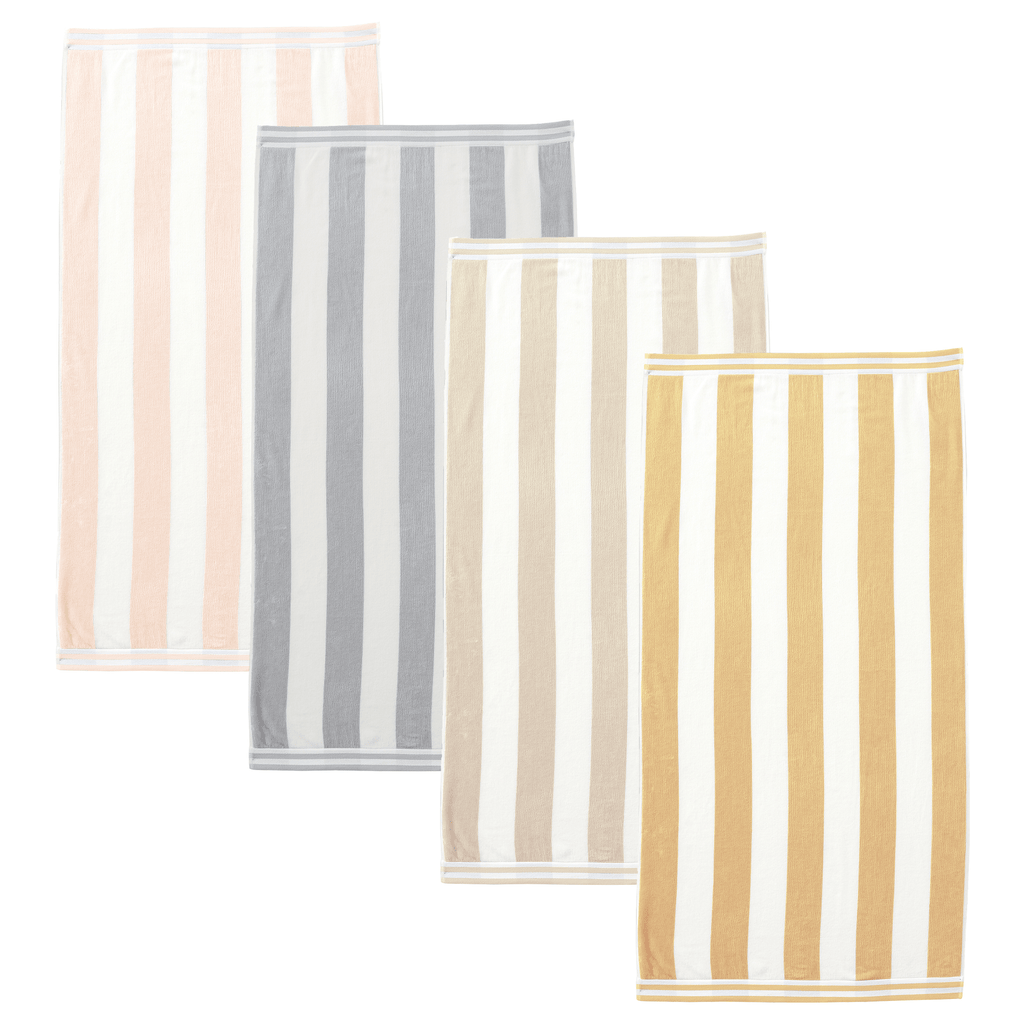 Great Bay Home 4 Pack - 30" x 60" / Multicolor 4 Pack Striped Cabana Beach Towel | Edgartown Collection by Great Bay Home 4 Pack Striped Cabana Beach Towel | Edgartown Collection by Great Bay Home