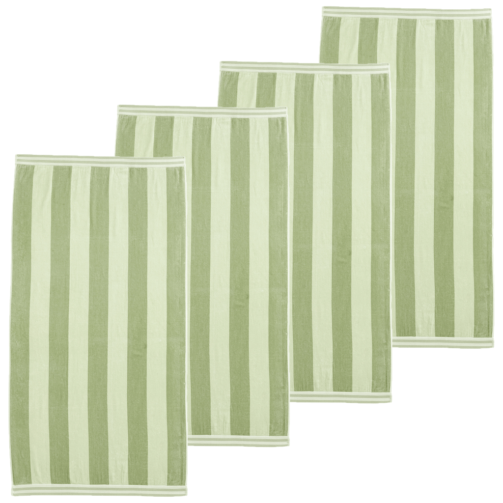 Great Bay Home 4 Pack Striped Cabana Beach Towel | Edgartown Collection by Great Bay Home