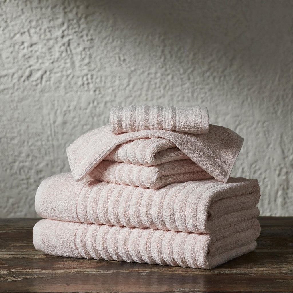 Great Bay Home 6 Piece Set / Blush 6 Piece Combed Cotton Bath Towels - Karina Collection 100% Combed Cotton Ribbed Bath Towels | Karina Collection by Great Bay Home