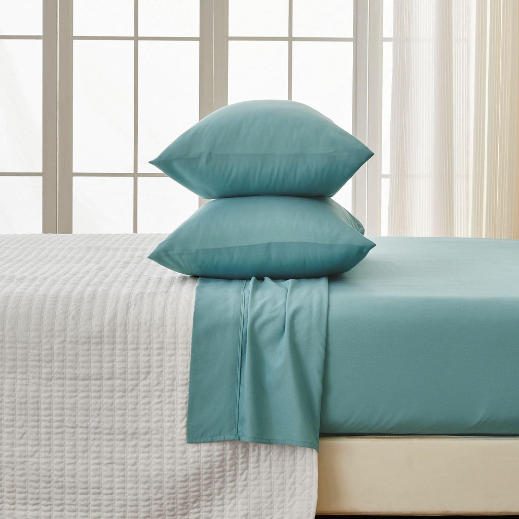 Great Bay Home Bed Sheets King / Sea 4 Piece Solid Microfiber Sheet Set | Jordyn Collection by Great Bay Home 4 Piece Solid Microfiber Sheet Set | Jordyn Collection by Great Bay Home