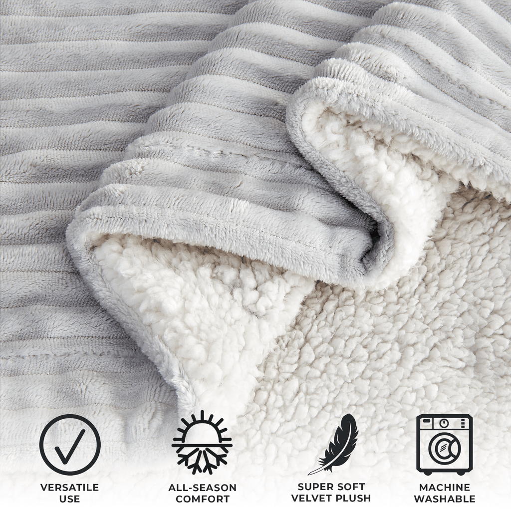 Great Bay Home Blankets Ribbed Sherpa Throw Blanket | Corduroy Collection by Great Bay Home Ribbed Sherpa Throw Blanket | Corduroy Collection by Great Bay Home