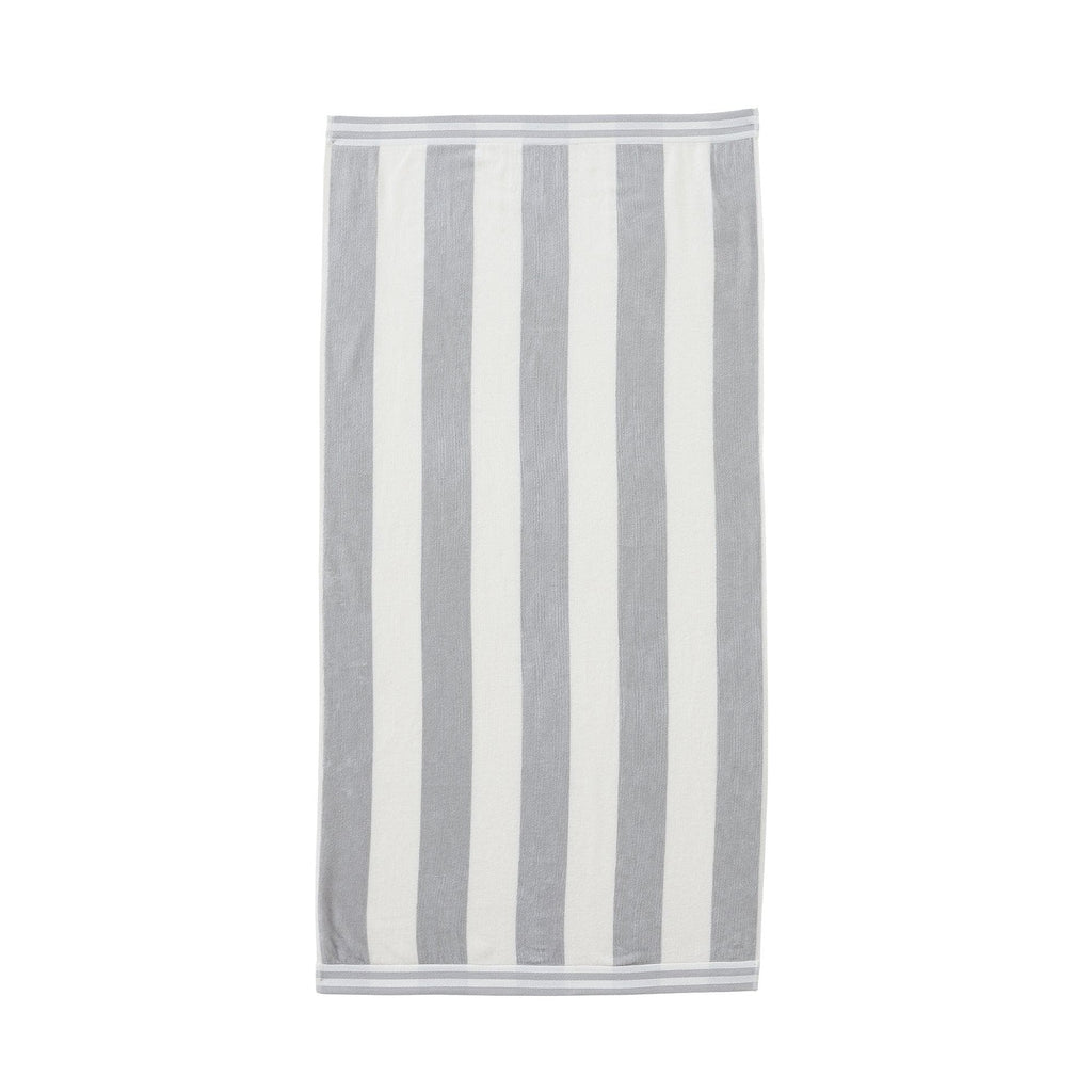 Great Bay Home 40" x 70" / Pale Grey Oversized Striped Cabana Beach Towel | Edgartown Collection by Great Bay Home Oversized Striped Cabana Beach Towel | Edgartown Collection by Great Bay Home