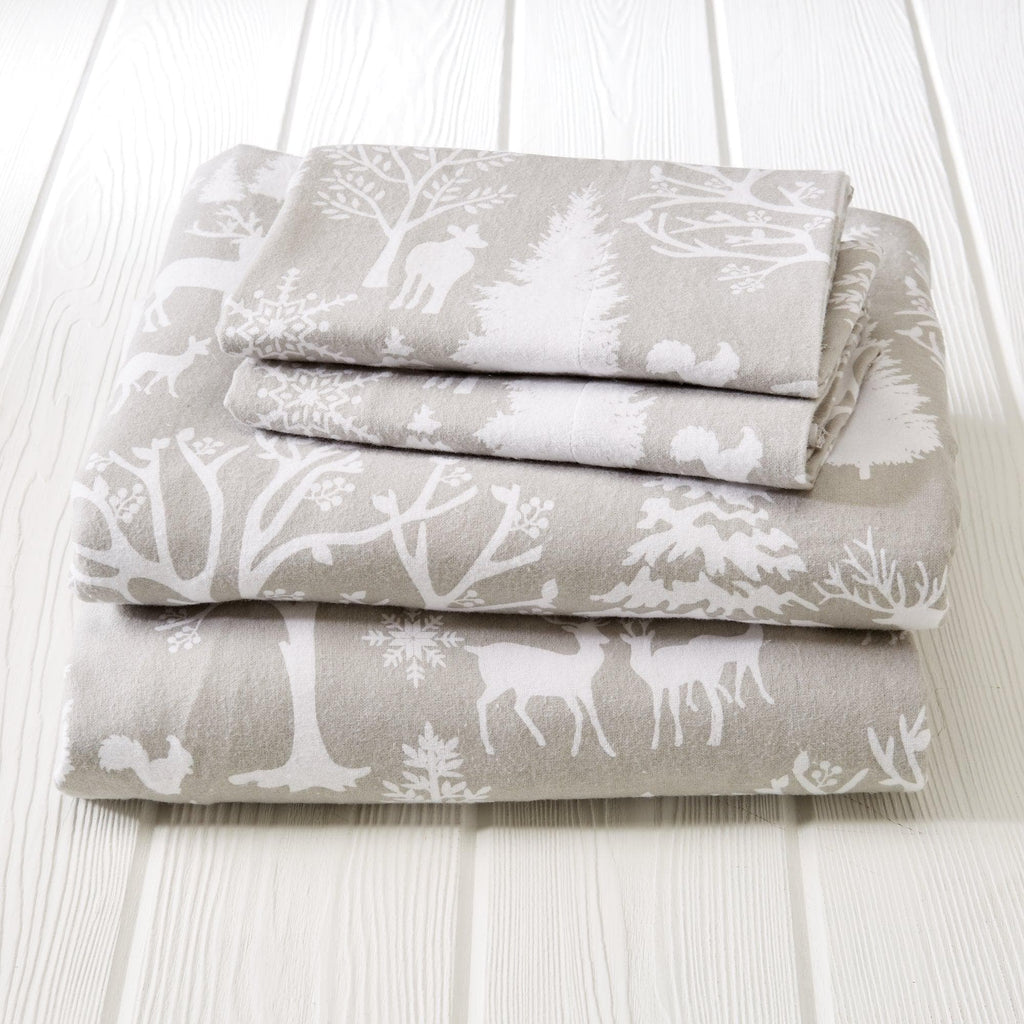 Great Bay Home Sheets 4-Piece Turkish Cotton Flannel Sheet - Lakeview Collection 100% Turkish Cotton Flannel Sheet Sets | Lakeview Collection by Great Bay Home