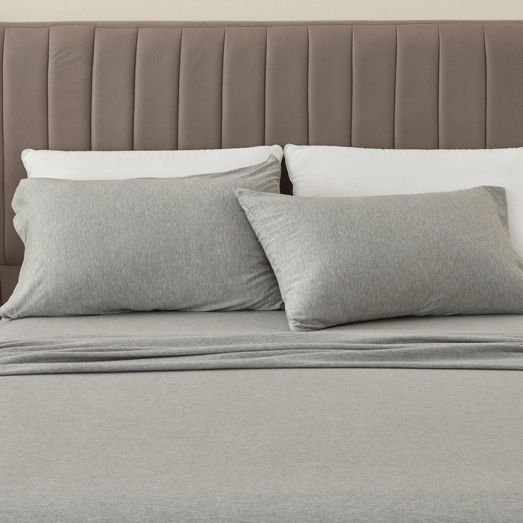 Great Bay Home Sheets Twin / Light Grey Cotton Jersey Bed Sheet Set | Carmen Collection by Great Bay Home Cotton Jersey Bed Sheet Set | Carmen Collection by Great Bay Home