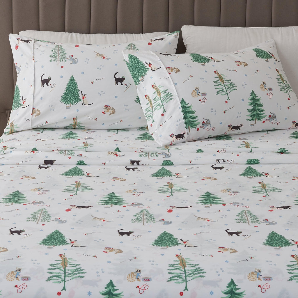 Great Bay Home Sheets Twin / Winter Cats Lodge Microfiber Sheet Set | Mountain Ridge Collection by Great Bay Home