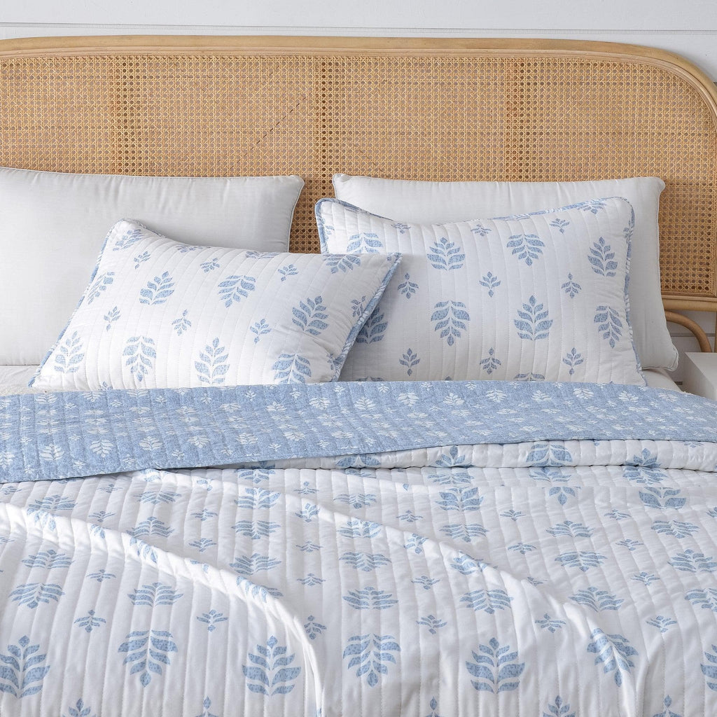 greatbayhome Twin / Colette - Blue 3-Piece French Floral Quilt - Colette Collection 3 Piece French Floral Quilt | Colette Colllection by Great Bay Home