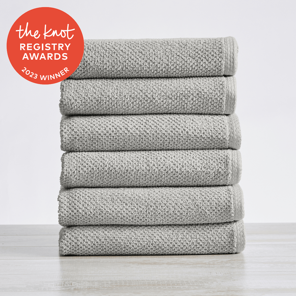 greatbayhome Hand Towel (6-Pack) / Light Grey 6 Pack Cotton Textured Hand Towels - Acacia Collection Ultra Absorbent Popcorn Bath Towels | Acacia Collection by Great Bay Home