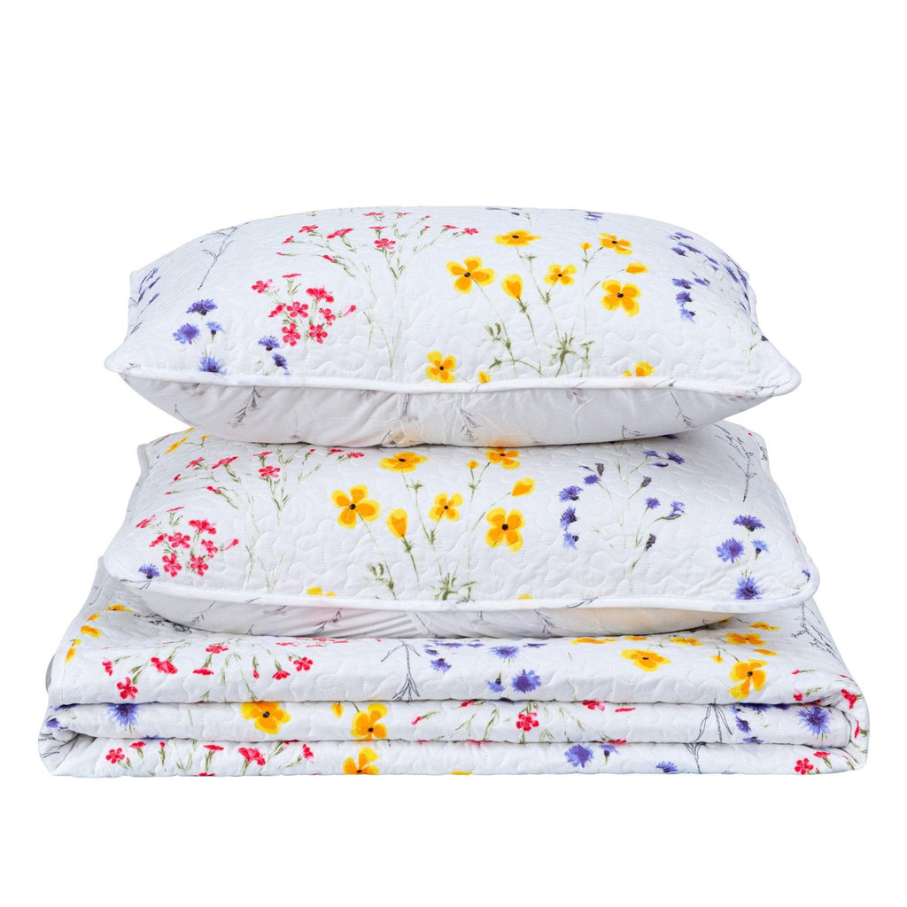 greatbayhome Quilts Colorful Floral 3 Piece Quilt Set - Marianne Collection Spring Floral Quilt Set | Marianne Collection by Great Bay Home