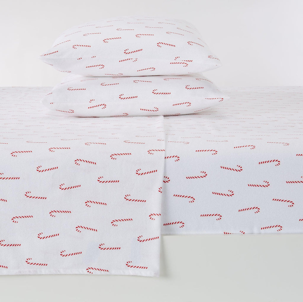 Great Bay Home California King / Candy Canes 100% Turkish Cotton Flannel Sheet Sets - Boulder Collection 100% Turkish Cotton Flannel Sheet Sets | Boulder Collection by Great Bay Home