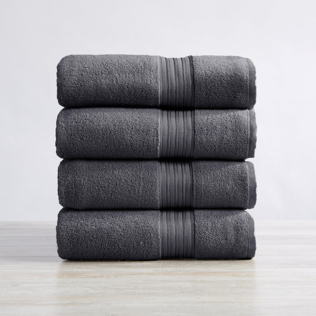 Great Bay Home Bath Towel (4-Pack) / Dark Grey 4 Pack Cotton Bath Towels - Cooper Collection Soft 100% Cotton Quick Dry Bath Towels | Cooper Collection by Great Bay Home