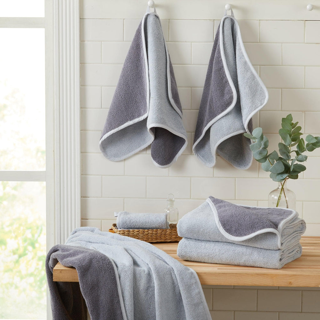 Great Bay Home 4 Pack Two-Toned Hand Towel - Vanessa Collection 100% Cotton Two-Toned Bath Towel | Vanessa Collection by Great Bay Home