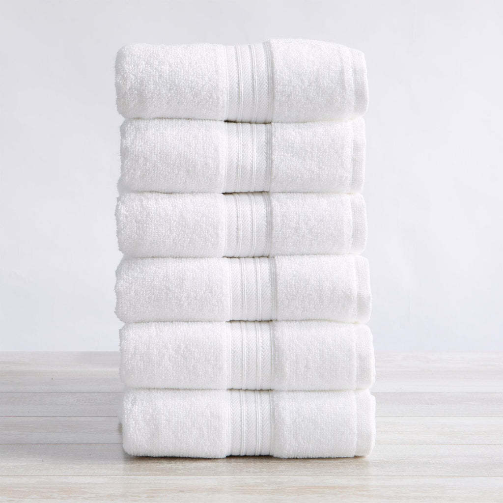 Great Bay Home Hand Towel (6-Pack) / White 6 Pack Cotton Hand Towels - Cooper Collection Soft 100% Cotton Quick Dry Bath Towels | Cooper Collection by Great Bay Home