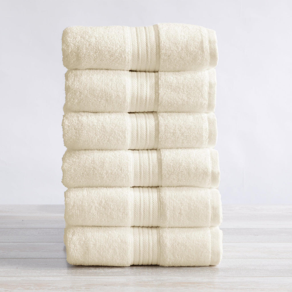 Great Bay Home Hand Towel (6-Pack) / Ivory 6 Pack Cotton Hand Towels - Cooper Collection Soft 100% Cotton Quick Dry Bath Towels | Cooper Collection by Great Bay Home