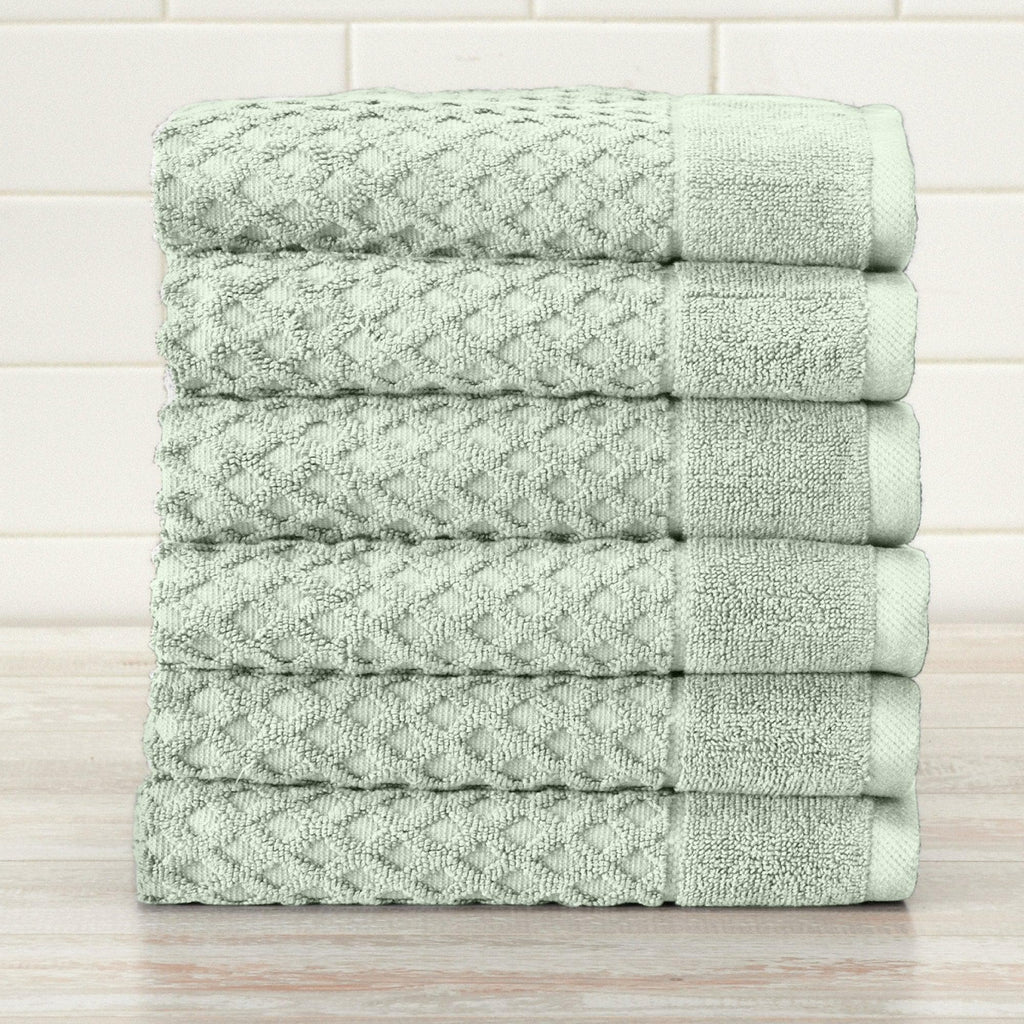 Great Bay Home Hand Towel (6-Pack) / Pale Green 6 Pack Cotton Hand Towels - Grayson Collection