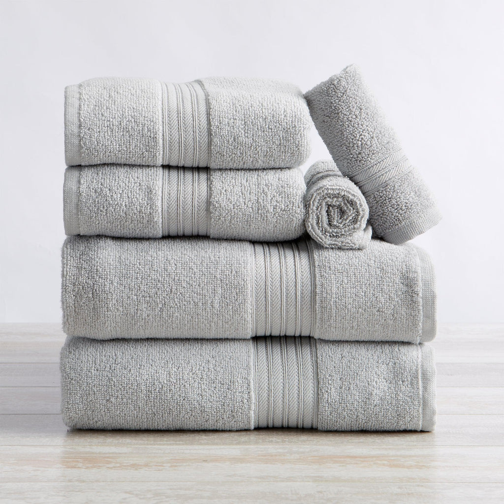 Great Bay Home Bath Towels 6 Piece Set / Light Grey 6-Piece Cotton Bath Towel Set - Cooper Collection Soft 100% Cotton Quick Dry Bath Towels | Cooper Collection by Great Bay Home