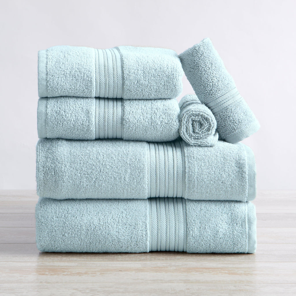 Great Bay Home Bath Towels 6 Piece Set / Spa Blue 6-Piece Cotton Bath Towel Set - Cooper Collection Soft 100% Cotton Quick Dry Bath Towels | Cooper Collection by Great Bay Home