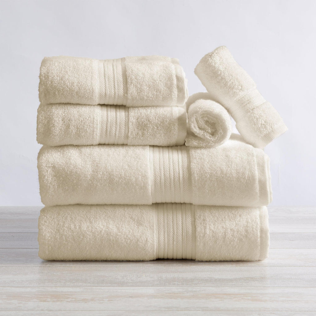 Great Bay Home Bath Towels 6 Piece Set / Ivory 6-Piece Cotton Bath Towel Set - Cooper Collection Soft 100% Cotton Quick Dry Bath Towels | Cooper Collection by Great Bay Home