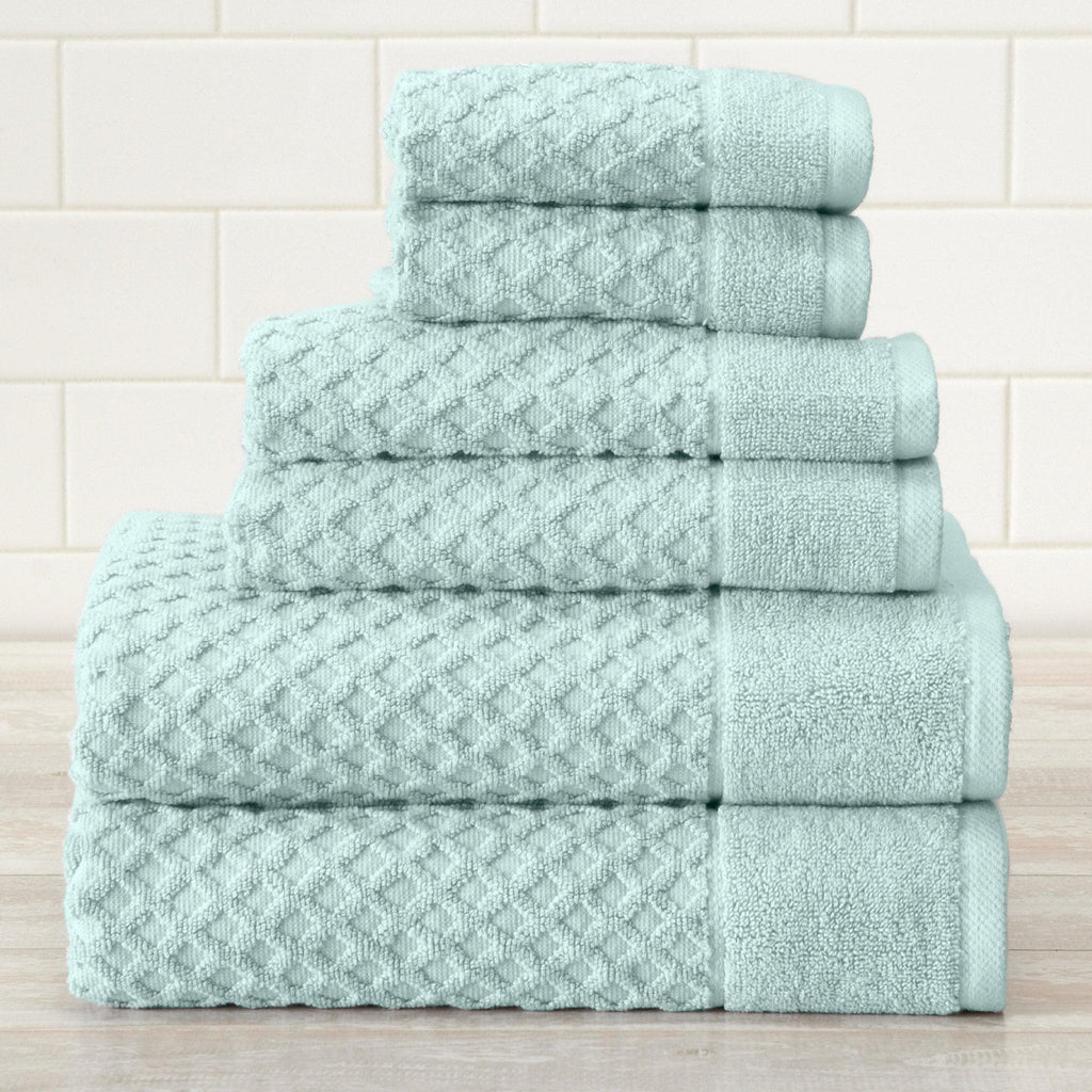 Great Bay Home Bath Towels 6 Piece Set / Pastel Blue 6-Piece Cotton Bath Towel Set - Grayson Collection 100% Cotton Quick-Dry Bath Towels | Grayson Collection by Great Bay Home