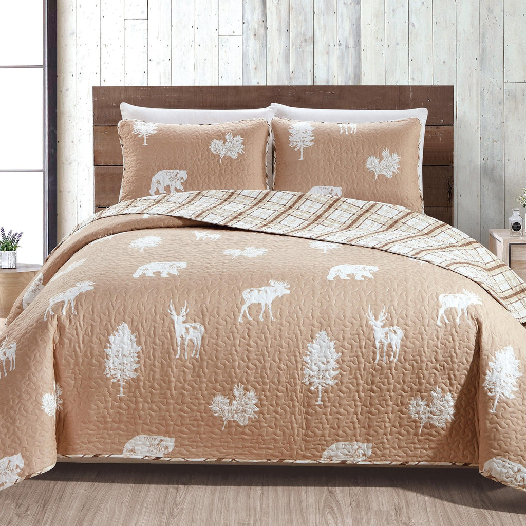 Great Bay Home Quilts King / Rio Ridge - Taupe 3-Piece Lodge Quilt - Rio Ridge Collection 3-Piece Lodge Quilt Set 丨Rio Ridge Collection by Great Bay Home