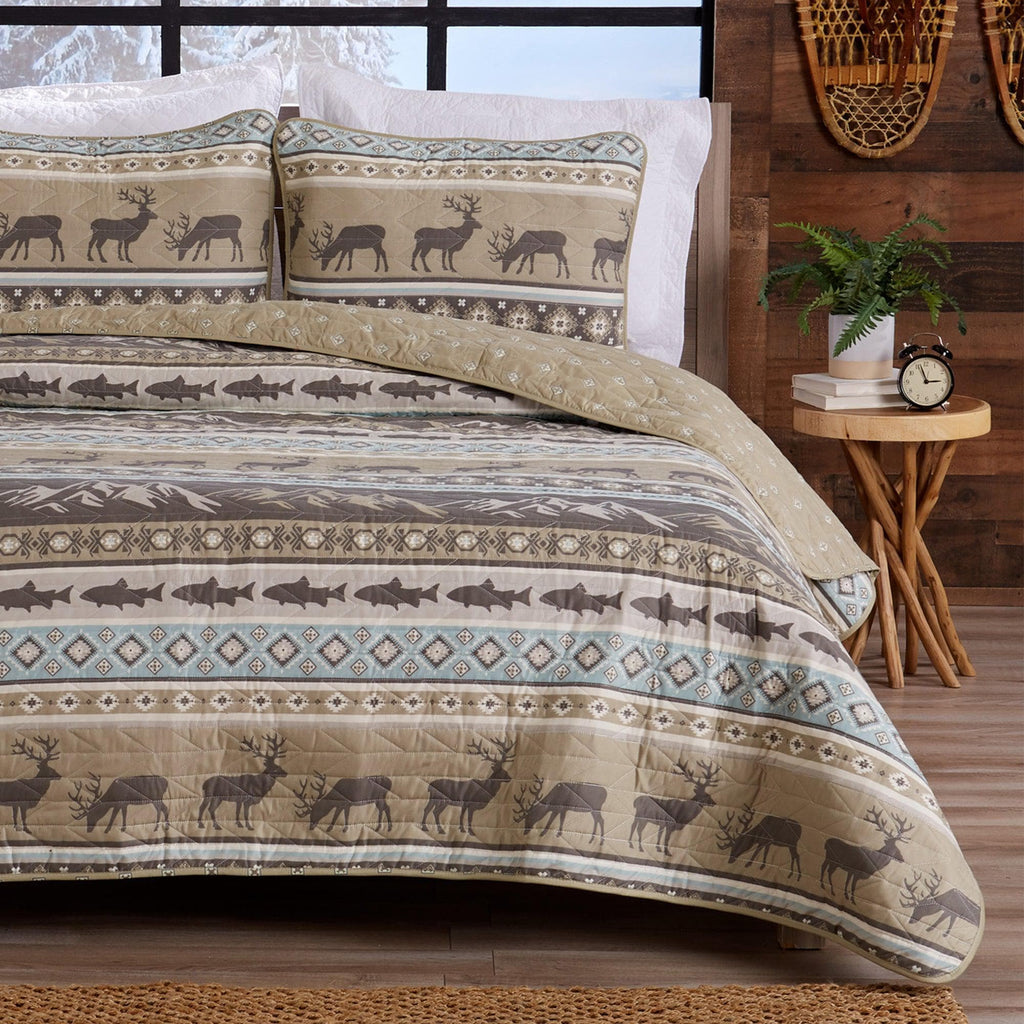 Great Bay Home Quilts Full / Queen / Yosemite 3-Piece Lodge Quilt - Yosemite Collection 3-Piece Lodge Quilt Set | Yosemite Collection by Great Bay Home
