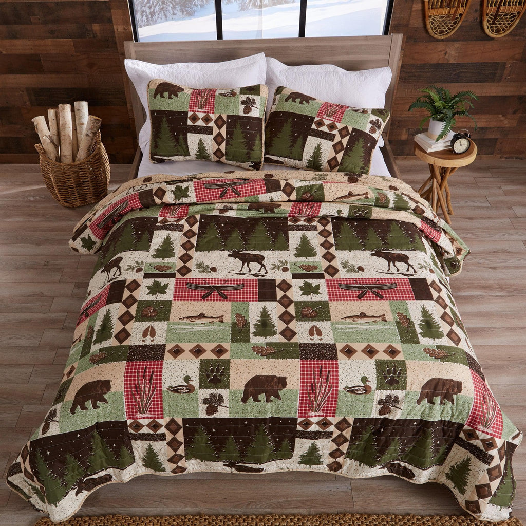 Great Bay Home Quilts Wilder Collection 3 Piece Lodge Quilt Set Rustic Lodge 3 Piece Quilt Set | Wilder Collection by Great Bay Home