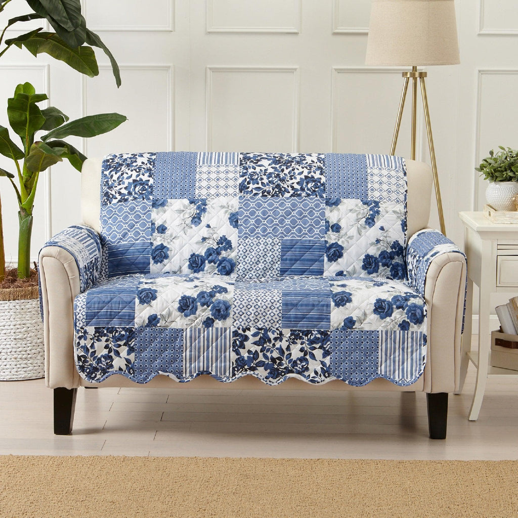 Great Bay Home Slipcovers Loveseat / Navy Reversible Furniture Protector - Langdon Collection Reversible Furniture Protector | Langdon Luxe Collection by Great Bay Home