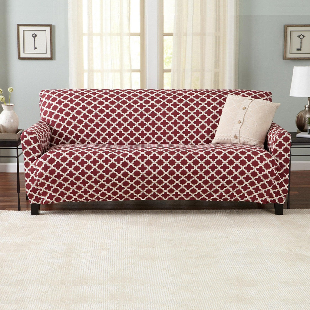 Great Bay Home Slipcovers Sofa / Burgundy Twill Stretch Slipcover - Fallon Collection Strapless Stretch Slipcovers | Fallon Collection by Great Bay Home