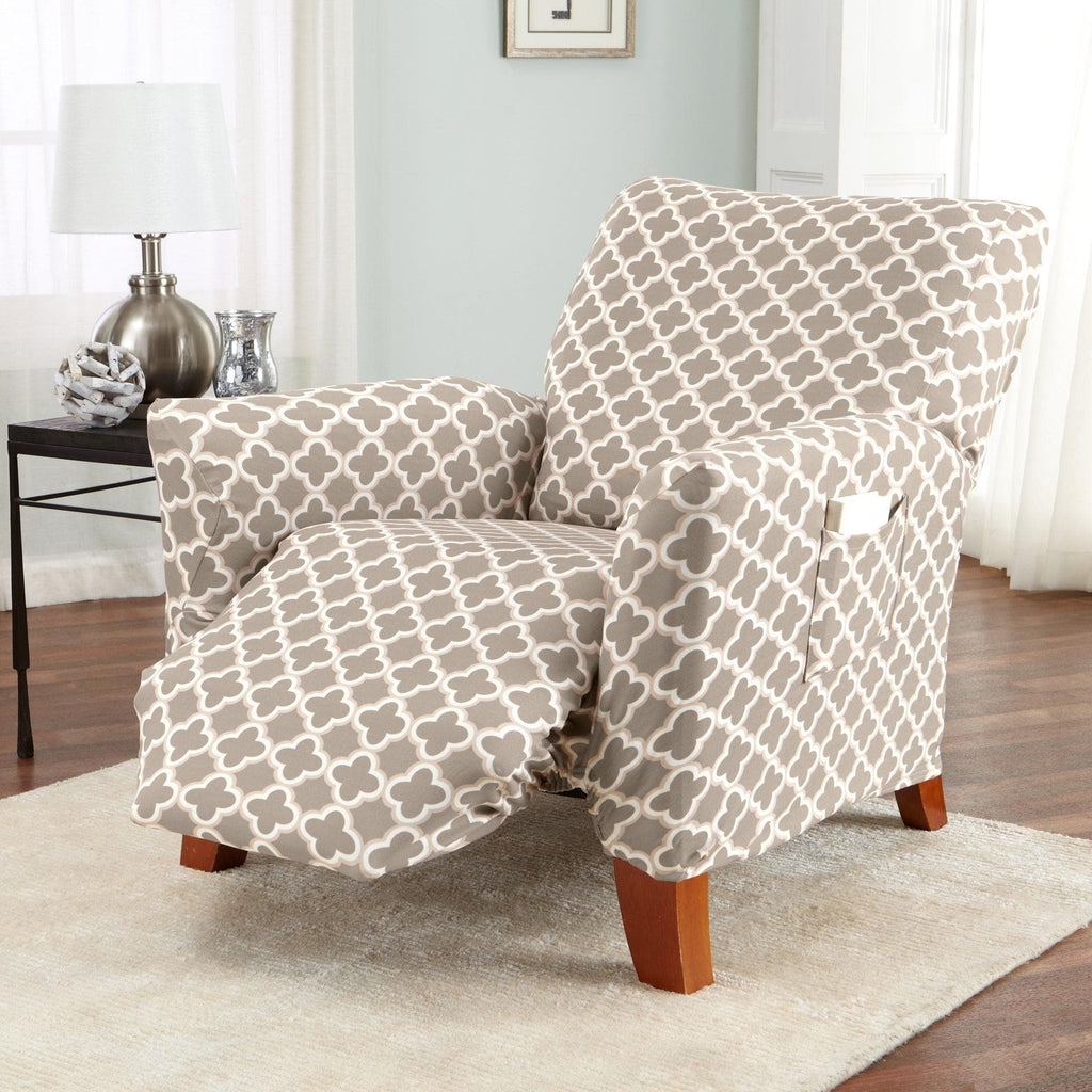 Great Bay Home Slipcovers Recliner / Beige Twill Stretch Slipcover - Fallon Collection Strapless Stretch Slipcovers | Fallon Collection by Great Bay Home
