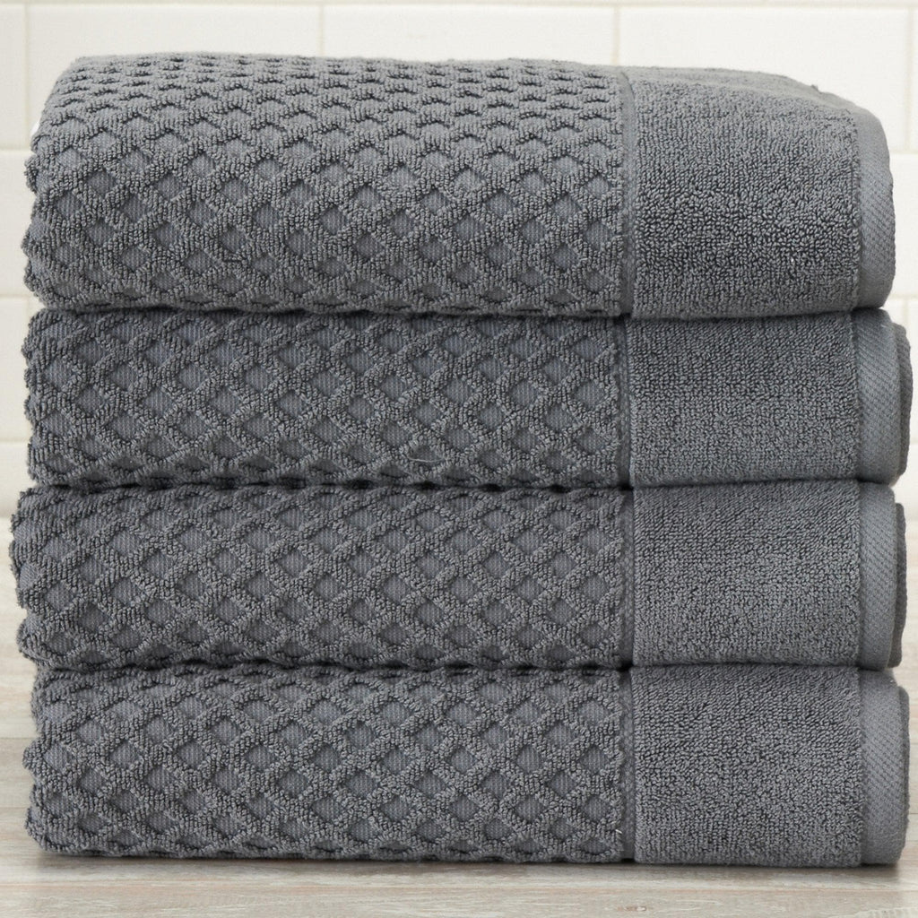 greatbayhome Bath Towel (4-Pack) / Dark Grey 4 Pack Cotton Bath Towels - Grayson Collection