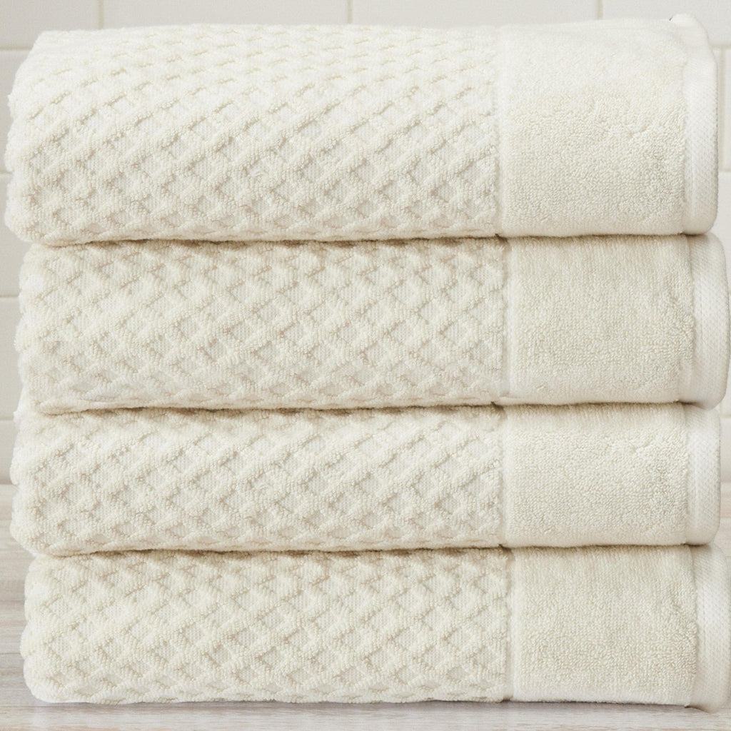 greatbayhome Bath Towel (4-Pack) / Ivory 4 Pack Cotton Bath Towels - Grayson Collection
