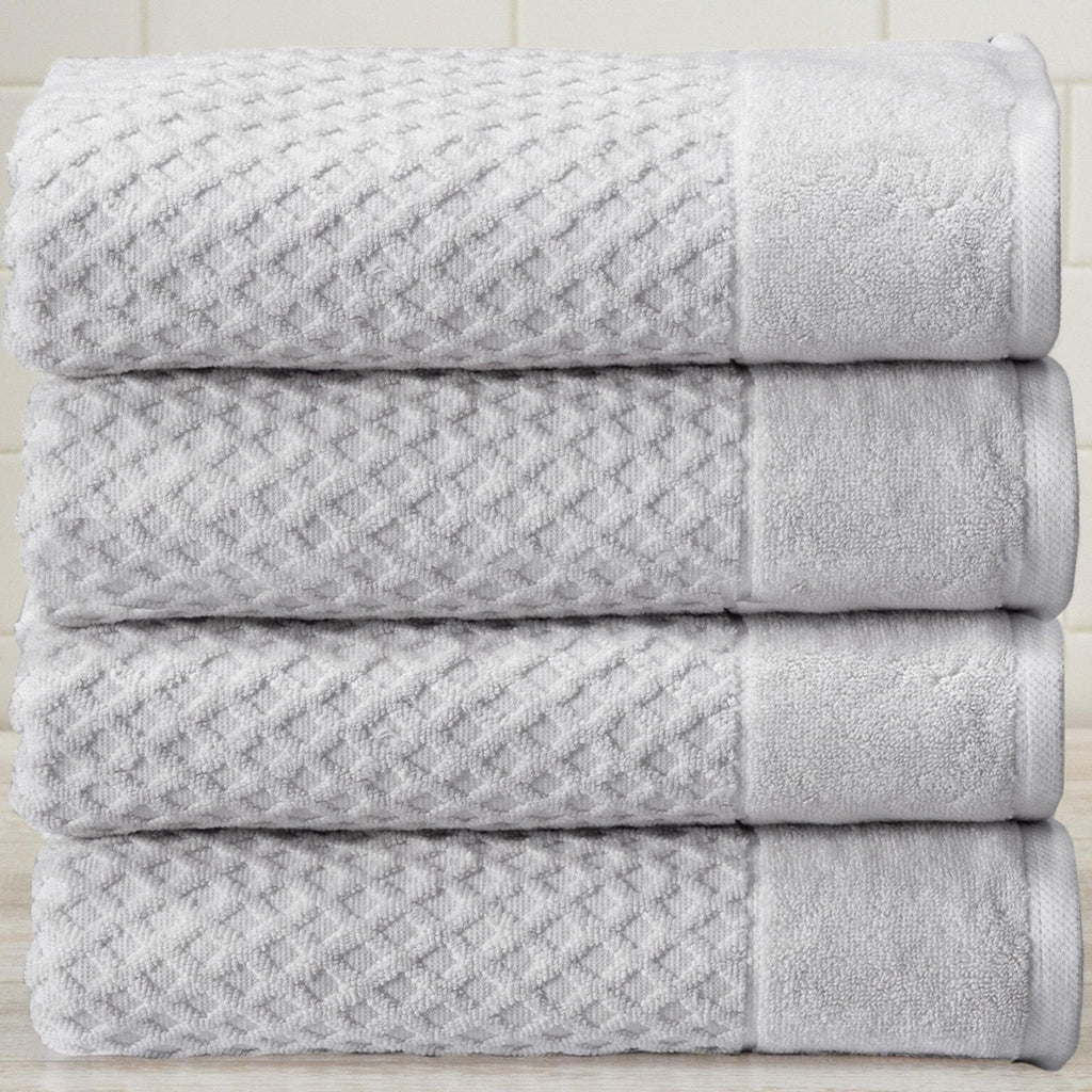 greatbayhome Bath Towel (4-Pack) / Light Grey 4 Pack Cotton Bath Towels - Grayson Collection