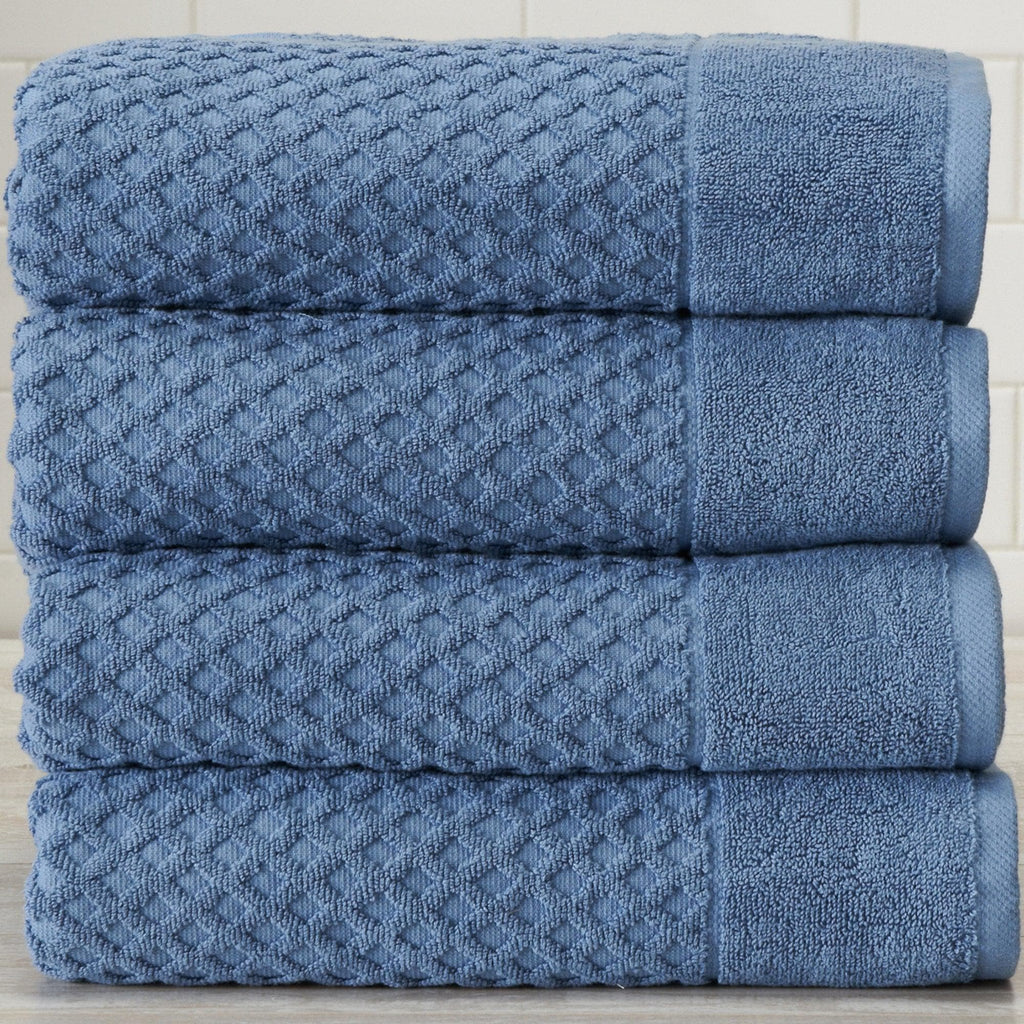 greatbayhome Bath Towel (4-Pack) / Blue 4 Pack Cotton Bath Towels - Grayson Collection