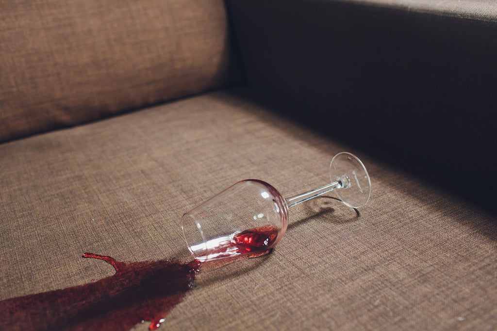 Spilled wine glass