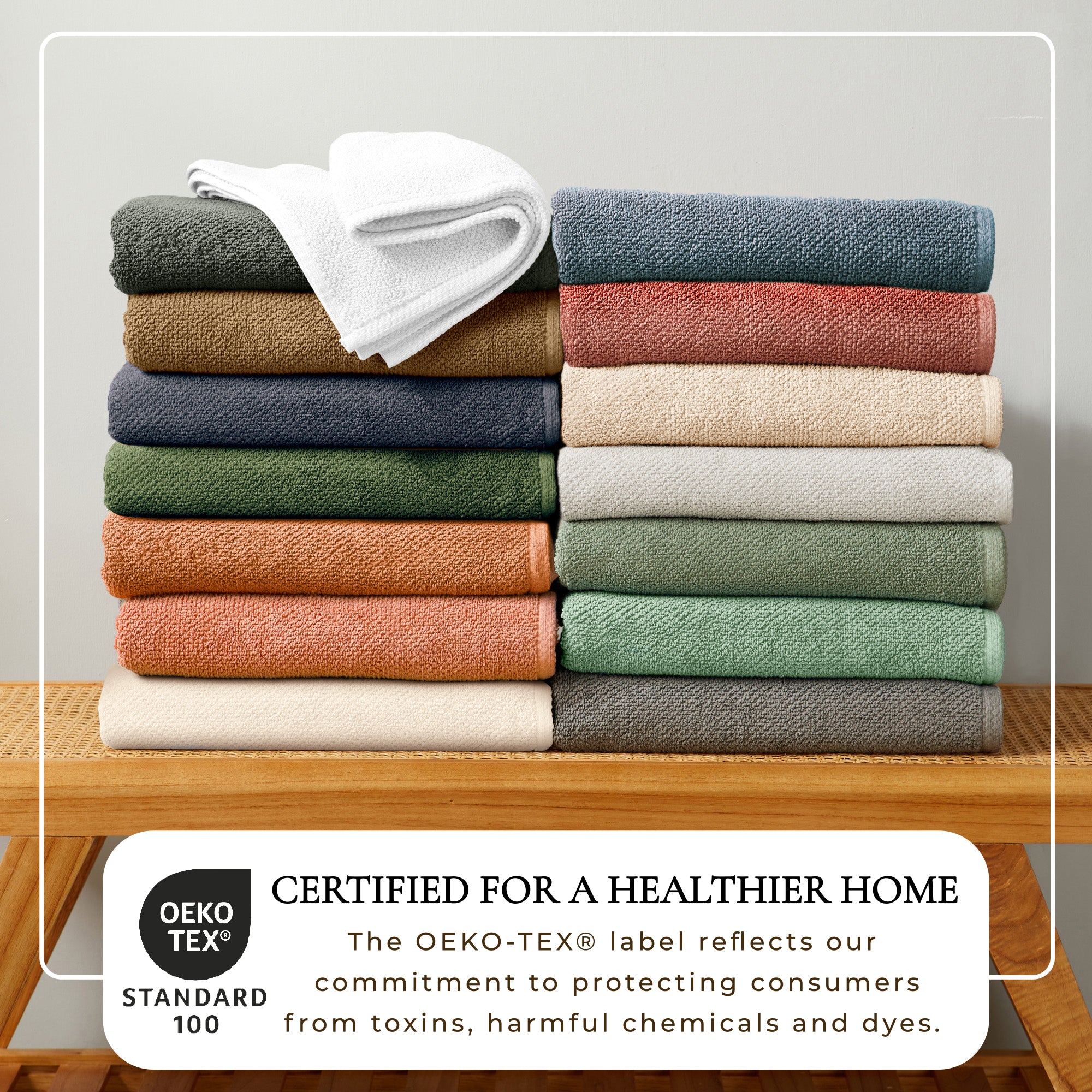 Cotton Textured Bath Towel Set | Acacia Collection by Great Bay Home