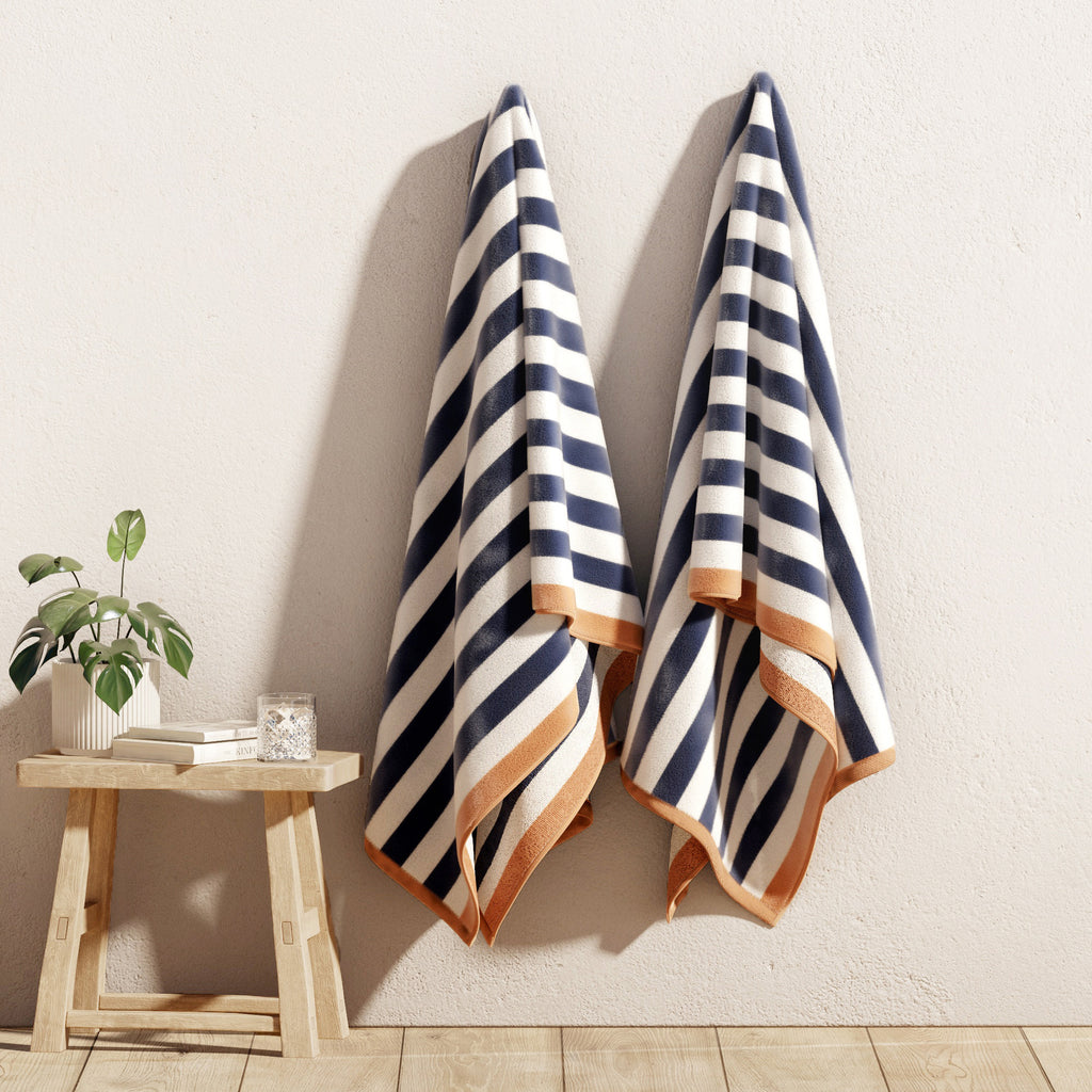 Oversized Stripe Border Cabana Beach Towel | Santa Cruz by Great