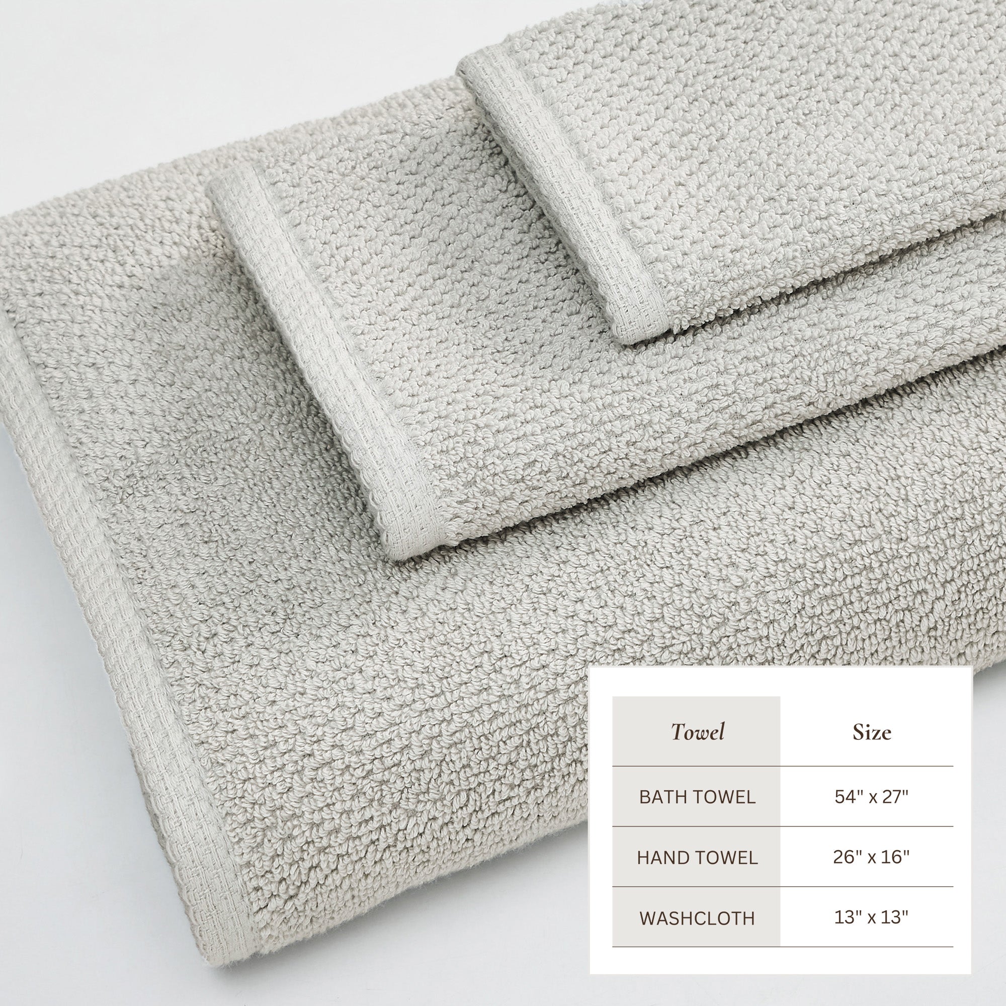 Cotton Textured Bath Towel Set | Acacia Collection by Great Bay Home