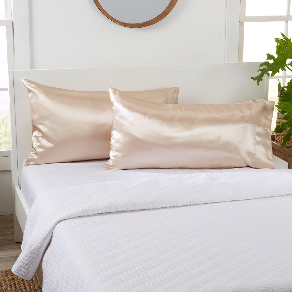 Great Bay Home Jumbo / Queen / Caramel 2 Pack Sateen Pillowcase - Talia Collection