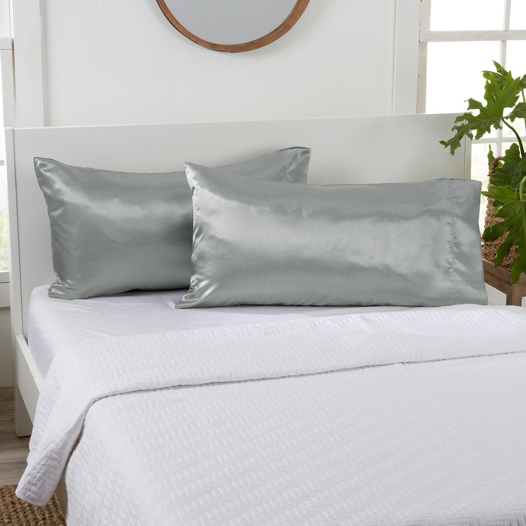 Great Bay Home Standard / Silver 2 Pack Sateen Pillowcase - Talia Collection