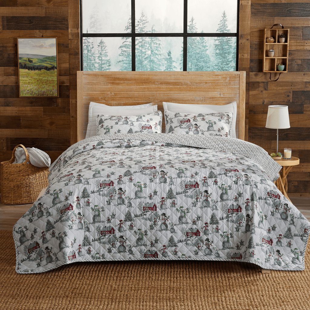 Great Bay Home Full / Queen / Winter Wonderland 3 Piece Holiday Printed Quilt - Alfie Collection 3 Piece Holiday Printed Quilt Set | Alfie Collection by Great Bay Home