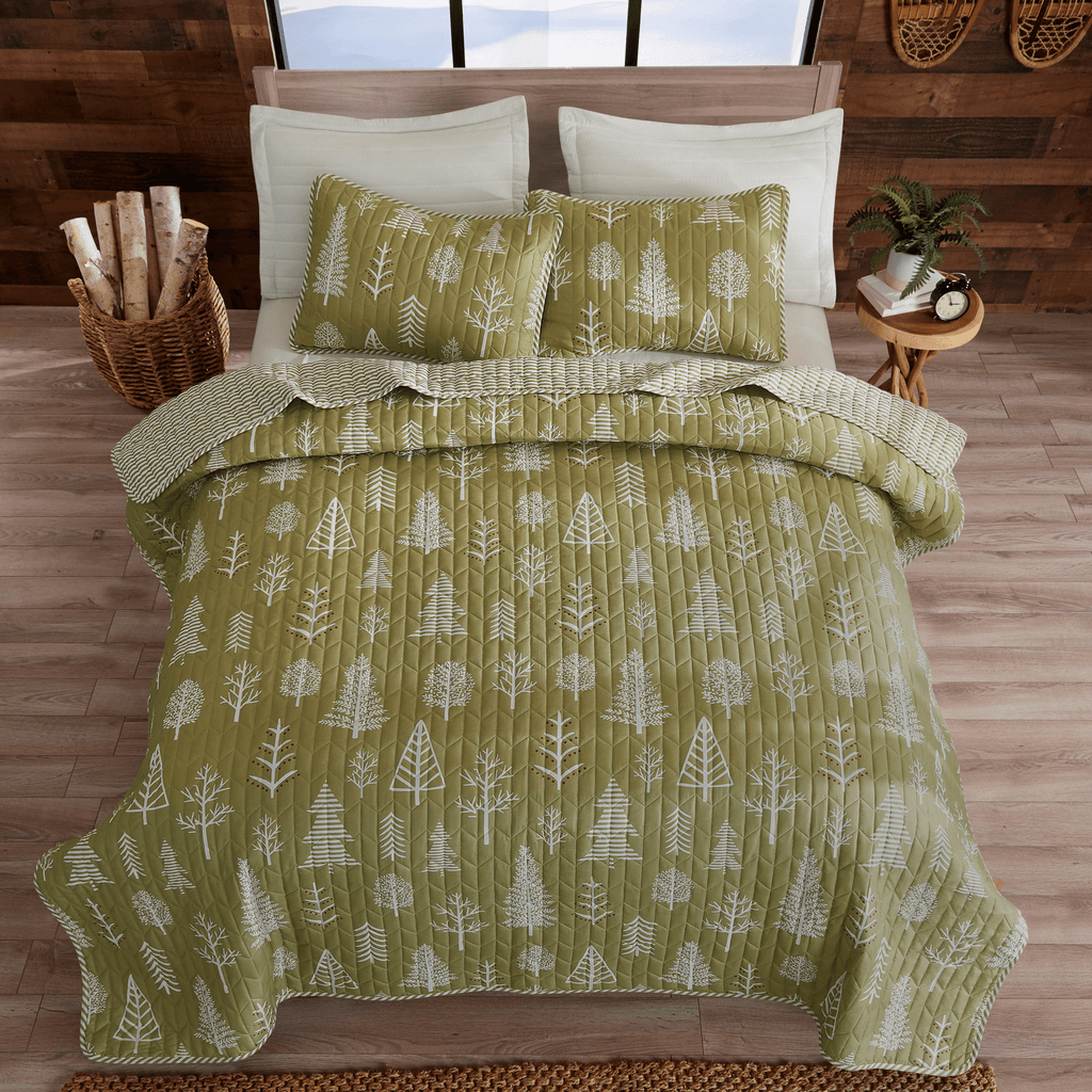 Great Bay Home 3 Piece Lodge Forest Quilt - Whistler Collection 3 Piece Lodge Forest Quilt Set | Whistler Collection by Great Bay Home