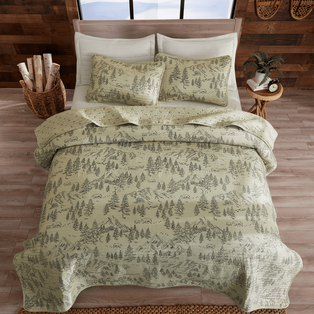 Great Bay Home 3 Piece Lodge Printed Quilt - Moonlight Ridge 3 Piece Lodge Printed Quilt Set | Moonlight Ridge Collection by Great Bay Home