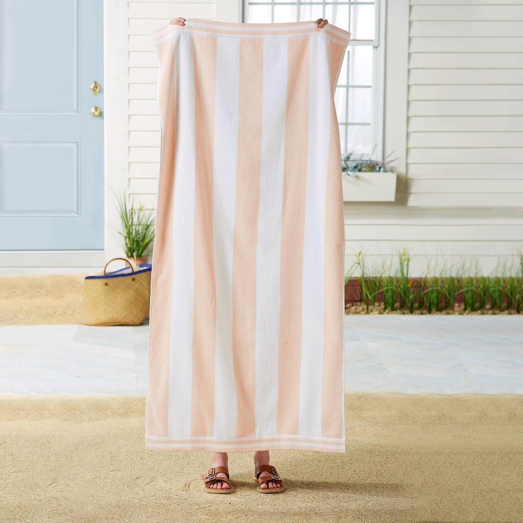 Great Bay Home 4 Pack Striped Cabana Beach Towel - Edgartown Collection