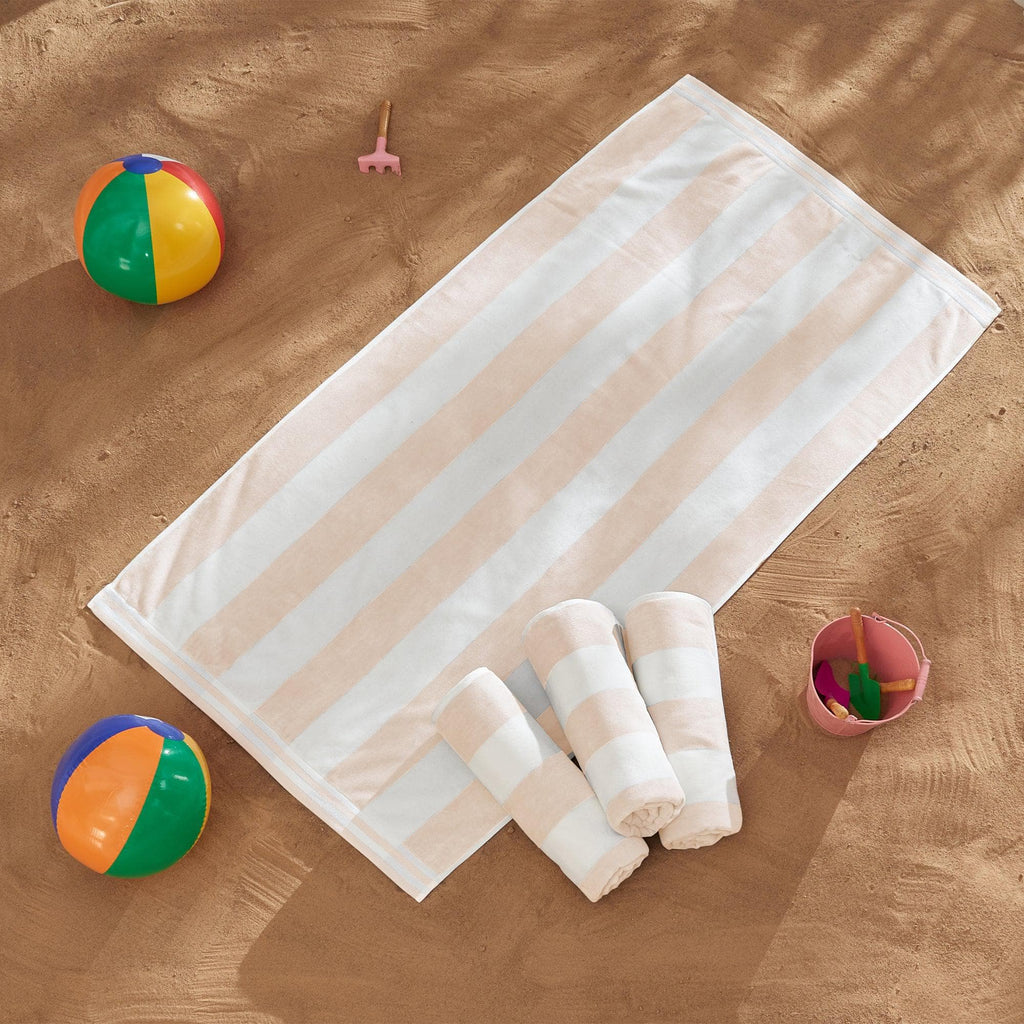 Great Bay Home 4 Pack Striped Cabana Beach Towel | Edgartown Collection by Great Bay Home 4 Pack Striped Cabana Beach Towel | Edgartown Collection by Great Bay Home