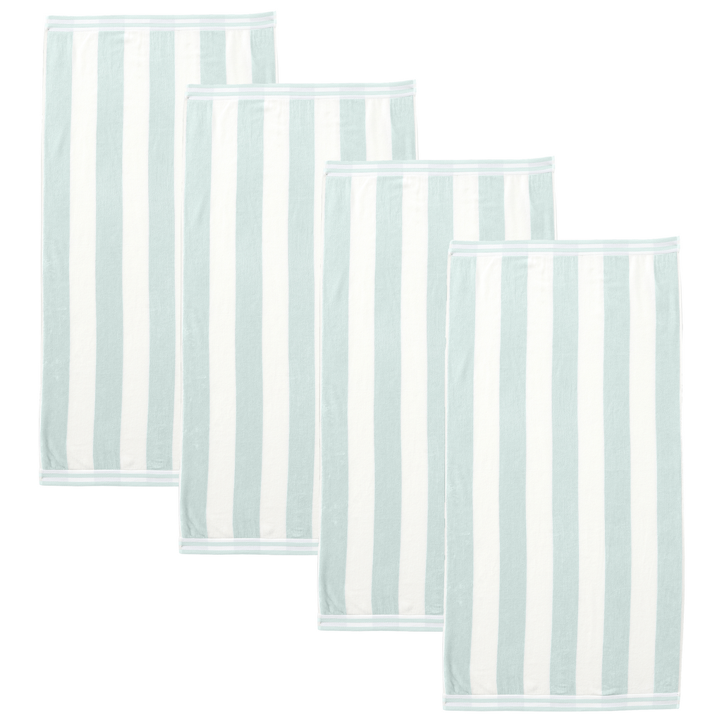 Great Bay Home 4 Pack - 30" x 60" / Light Blue 4 Pack Striped Cabana Beach Towel | Edgartown Collection by Great Bay Home 4 Pack Striped Cabana Beach Towel | Edgartown Collection by Great Bay Home