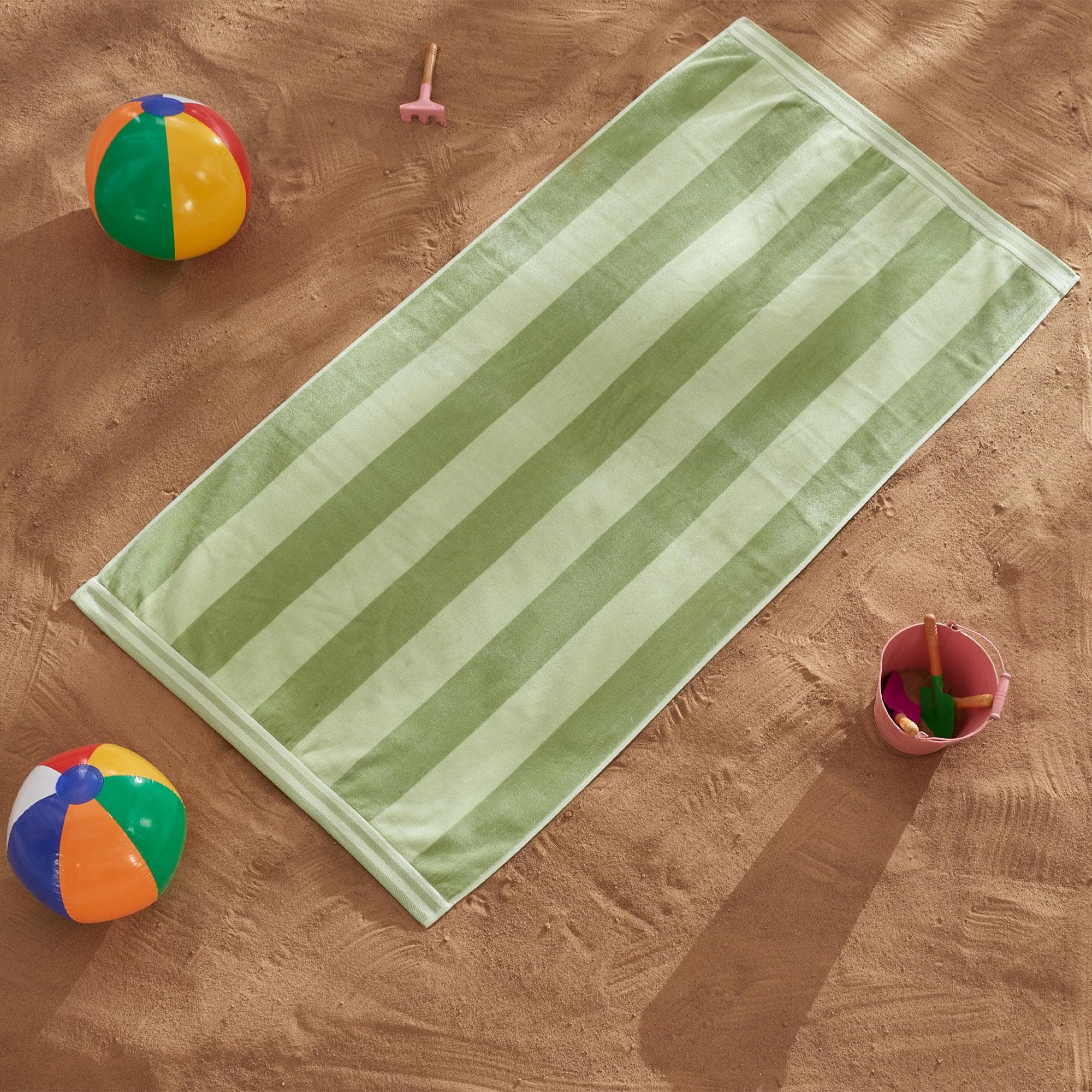 Oversized Striped Cabana Beach Towel  Edgartown Collection by Great B –  Great Bay Home