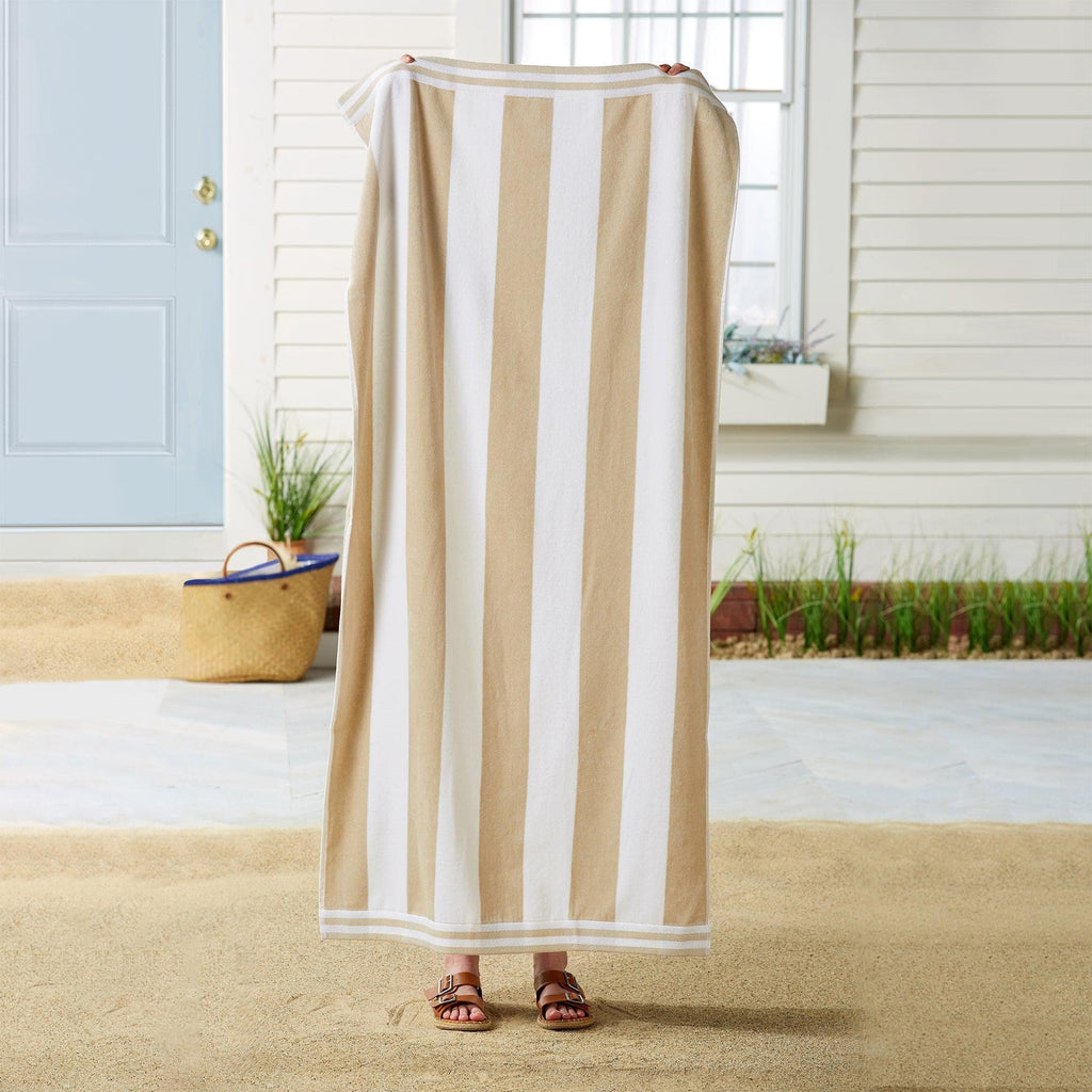 Great Bay Home 4 Pack Striped Cabana Beach Towel | Edgartown Collection by Great Bay Home