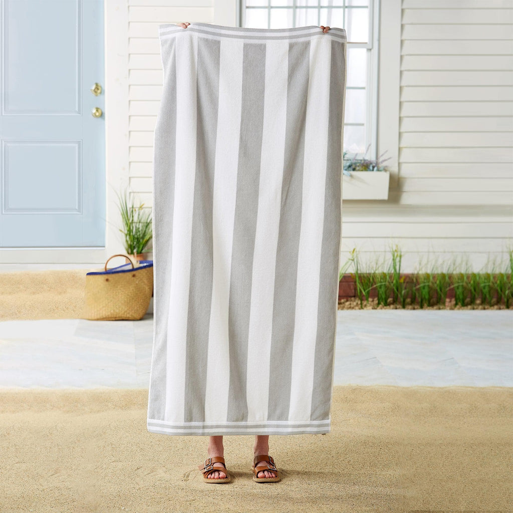 Great Bay Home 4 Pack Striped Cabana Beach Towel | Edgartown Collection by Great Bay Home