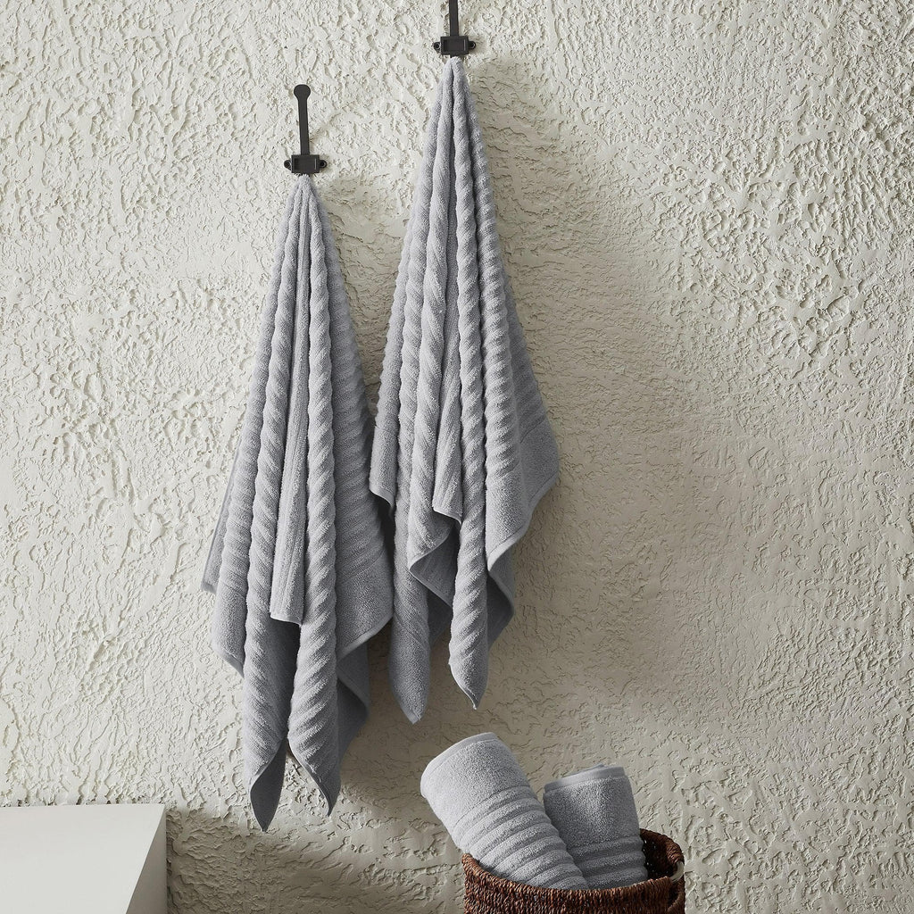 Great Bay Home 6 Pack Combed Cotton Hand Towels - Karina Collection 100% Combed Cotton Ribbed Bath Towels | Karina Collection by Great Bay Home